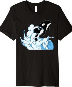 Whale Lover Animal Ocean Killer Whale Waves Orca Premium T-Shirt