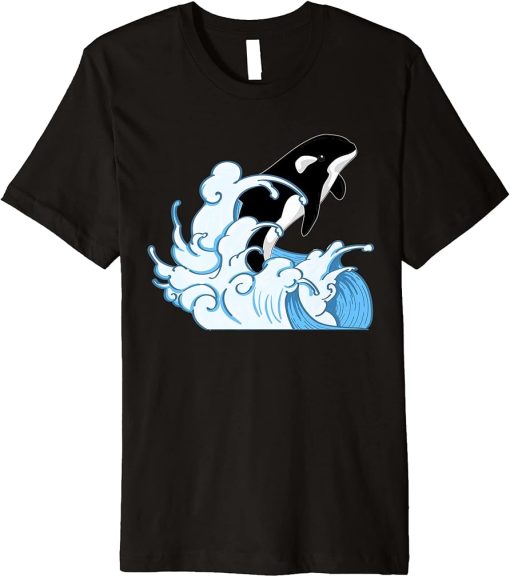 Whale Lover Animal Ocean Killer Whale Waves Orca Premium T-Shirt