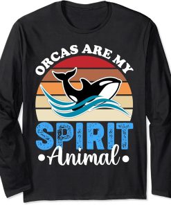 Funny Orca Lover Graphic for Women Men Kids Whale Long Sleeve T-Shirt